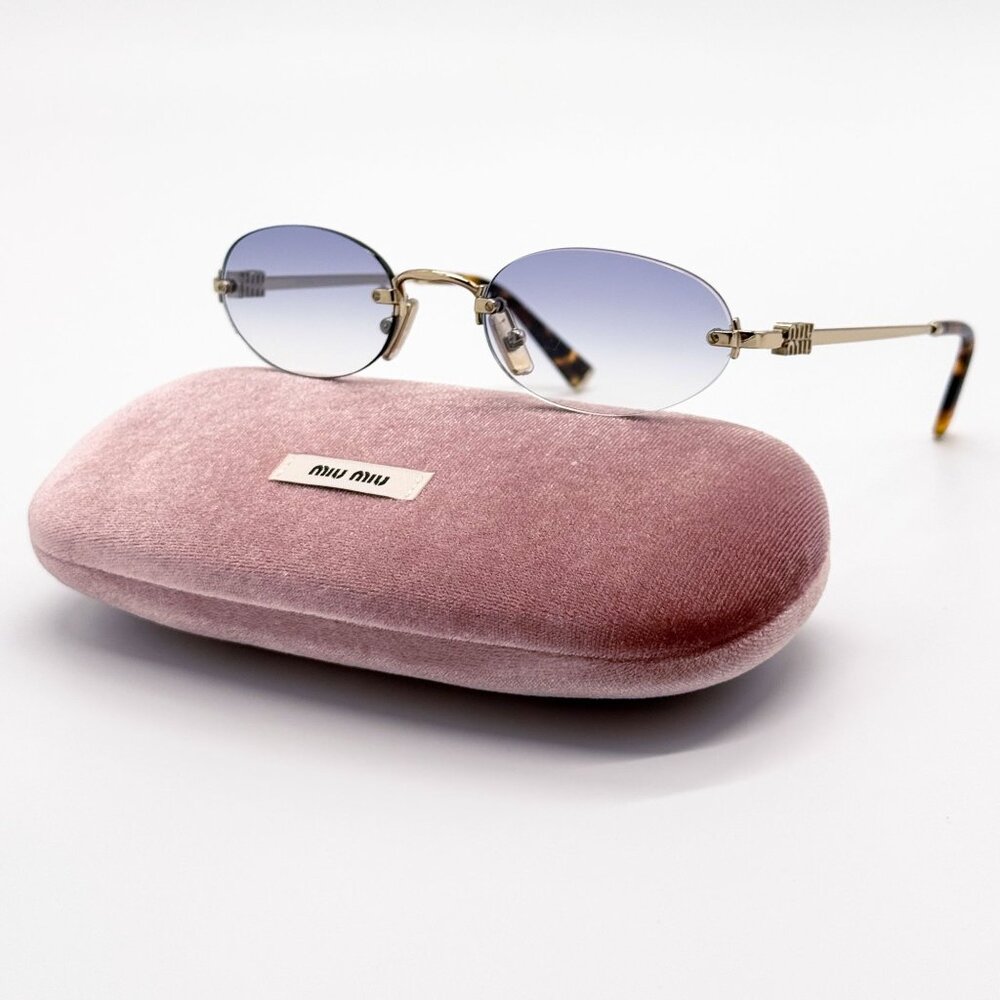 NEW MIU MIU SUNGLASSES MUA54S ZVN80O OVAL GOLD WOMEN MU A54S SMU A54